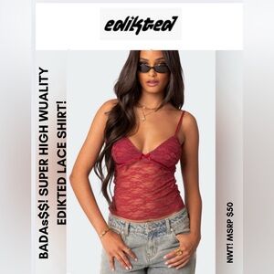 NWT! EDIKTED SEXY LACE TANK! SUPER HIGH QUALITY! SIZE S! BADA$$! 5 ⭐️’S!
🛌 🌹💋💏